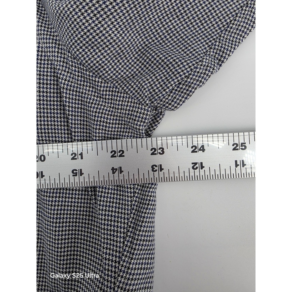Ralph Lauren Yarmouth Mens 16.5 34/35 Navy Houndstooth Cotton Button Down Shirt - Picture 6 of 7
